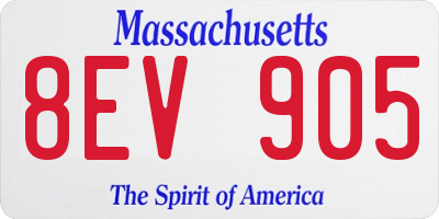 MA license plate 8EV905