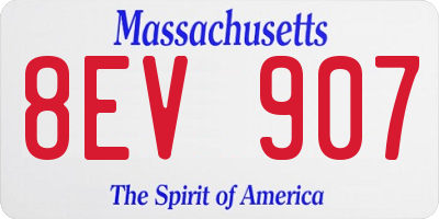 MA license plate 8EV907