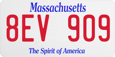 MA license plate 8EV909