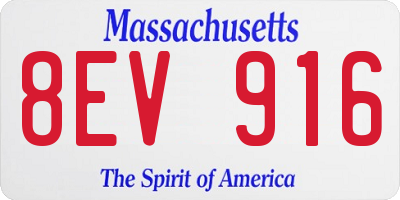 MA license plate 8EV916