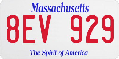 MA license plate 8EV929