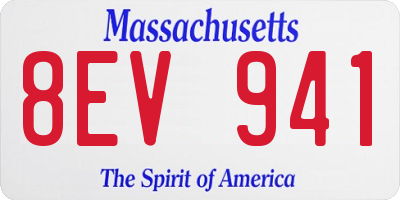 MA license plate 8EV941