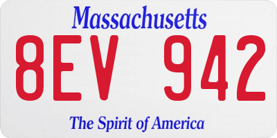 MA license plate 8EV942