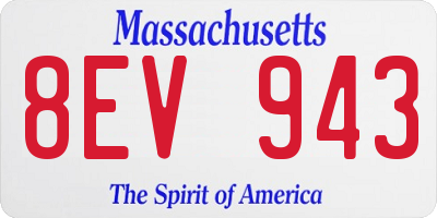MA license plate 8EV943