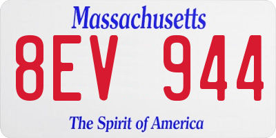 MA license plate 8EV944