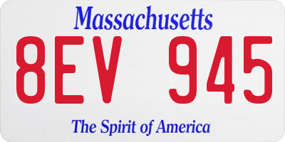 MA license plate 8EV945
