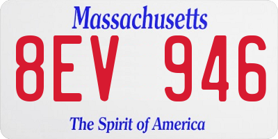 MA license plate 8EV946