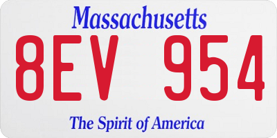 MA license plate 8EV954