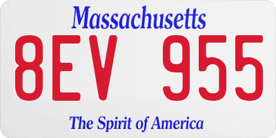 MA license plate 8EV955