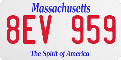 MA license plate 8EV959