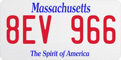 MA license plate 8EV966