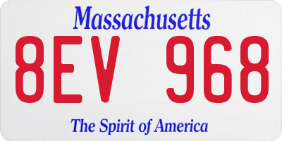 MA license plate 8EV968