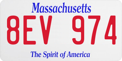 MA license plate 8EV974