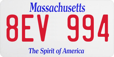 MA license plate 8EV994