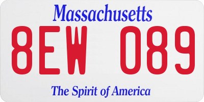 MA license plate 8EW089