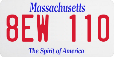 MA license plate 8EW110