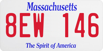 MA license plate 8EW146