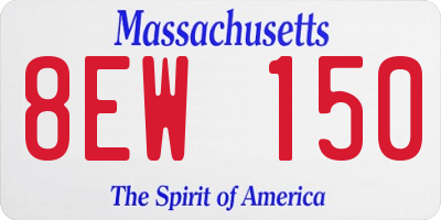 MA license plate 8EW150