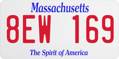 MA license plate 8EW169