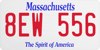 MA license plate 8EW556
