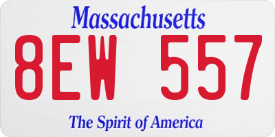 MA license plate 8EW557