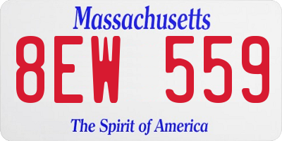 MA license plate 8EW559