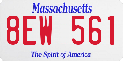 MA license plate 8EW561