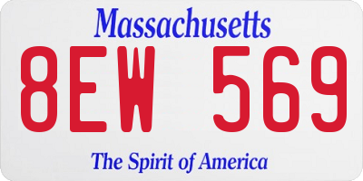 MA license plate 8EW569