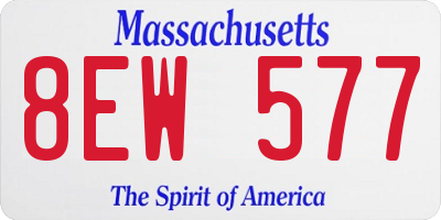 MA license plate 8EW577