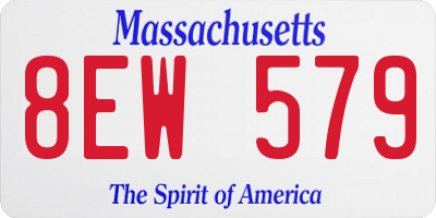 MA license plate 8EW579