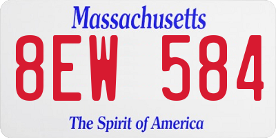 MA license plate 8EW584