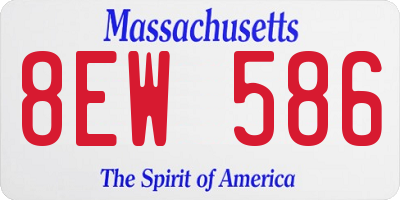 MA license plate 8EW586
