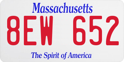 MA license plate 8EW652