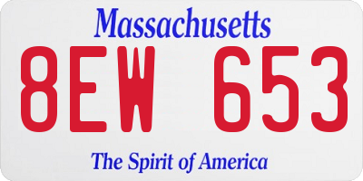 MA license plate 8EW653
