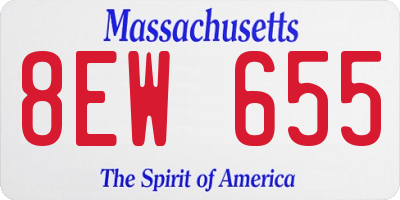 MA license plate 8EW655