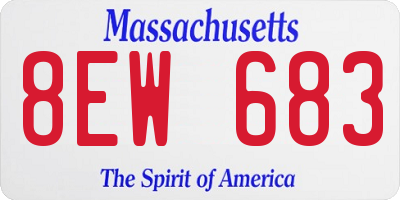 MA license plate 8EW683