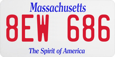 MA license plate 8EW686