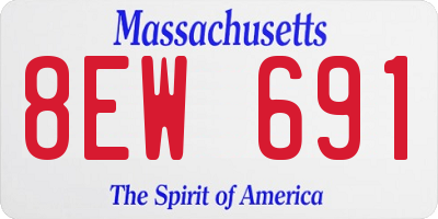 MA license plate 8EW691