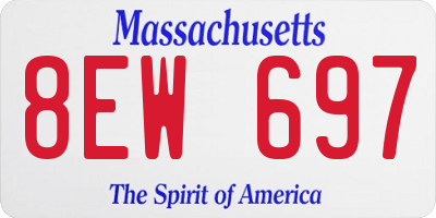 MA license plate 8EW697