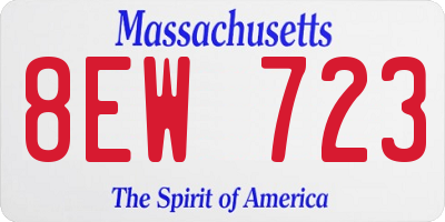 MA license plate 8EW723