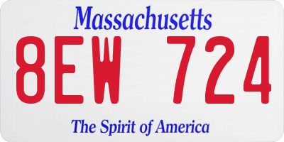 MA license plate 8EW724