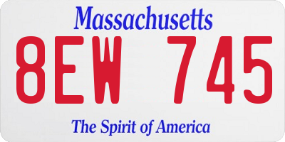 MA license plate 8EW745