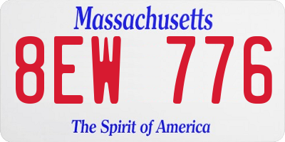 MA license plate 8EW776