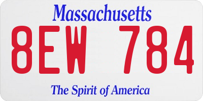 MA license plate 8EW784