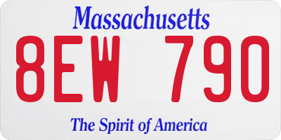 MA license plate 8EW790