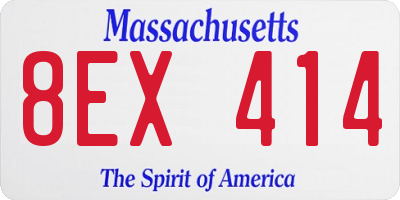 MA license plate 8EX414