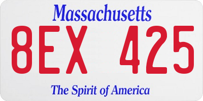 MA license plate 8EX425