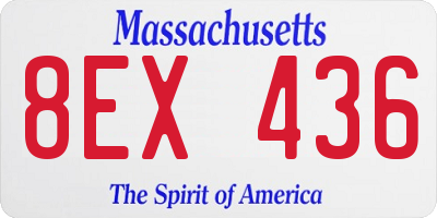 MA license plate 8EX436