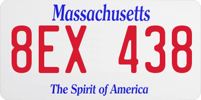 MA license plate 8EX438