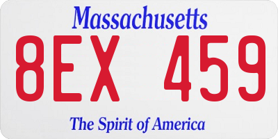 MA license plate 8EX459